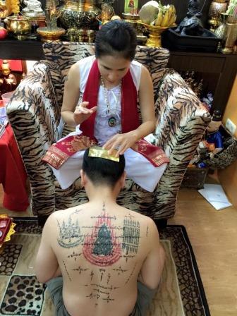 Ajahn Thep blessing at Siam